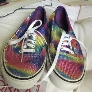 Rainbow sequin Vans